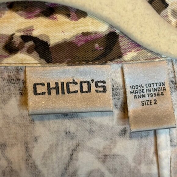 Chico's Jacket Women's Size Large Splatter Lightweight brown tan casual Chicos 2 - Picture 3 of 3